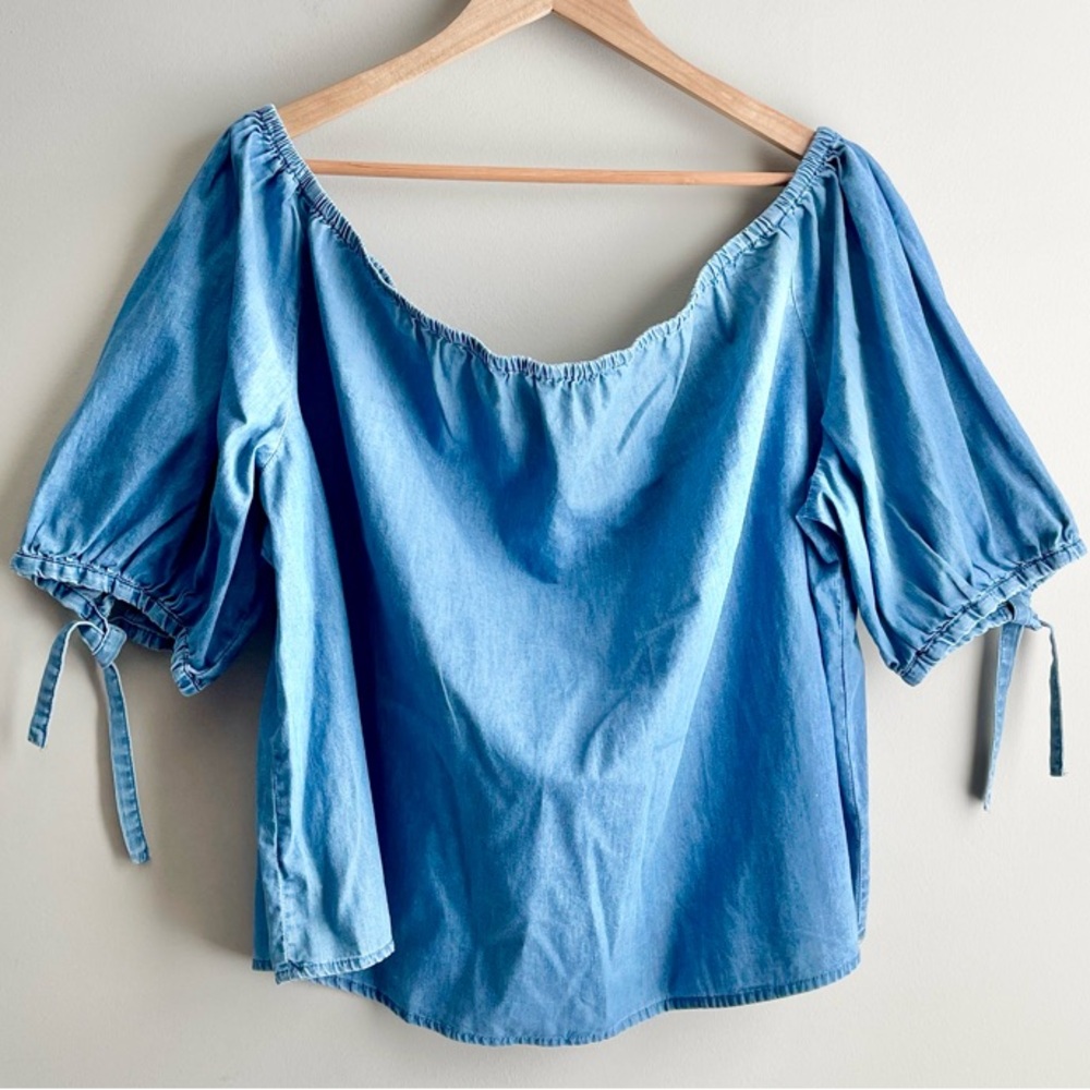 NWT Lane Bryant Off-Shoulder Denim Top